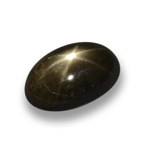 Zaffiro stellato naturale nero da 1,79 ct, taglio ovale, opaco