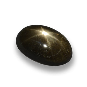 Zaffiro stellato naturale nero da 1,79 ct, taglio ovale, opaco