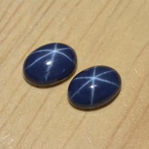 Zaffiro stellato naturale blu da  ct, taglio ovale, opaco