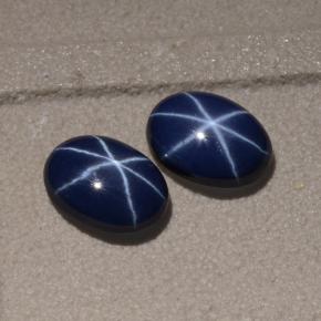 Zaffiro stellato naturale blu da 2,11 ct, taglio ovale, opaco