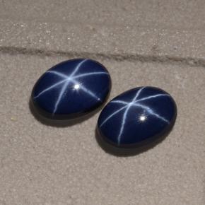 Zaffiro stellato naturale blu da 2,11 ct, taglio ovale, opaco