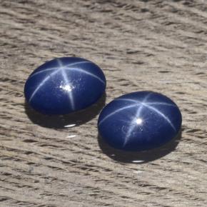 Zaffiro stellato naturale blu da 2,02 ct, taglio ovale, opaco