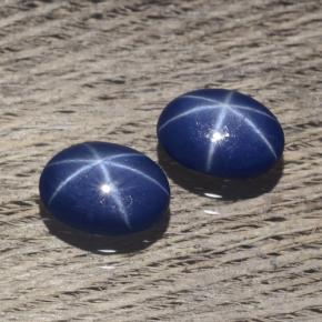 Zaffiro stellato naturale blu da 2,02 ct, taglio ovale, opaco