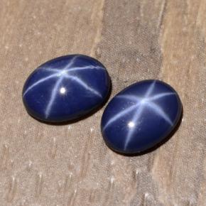 Zaffiro stellato naturale blu da 1,97 ct, taglio ovale, opaco