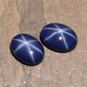 Zaffiro stellato naturale blu da 1,97 ct, taglio ovale, opaco