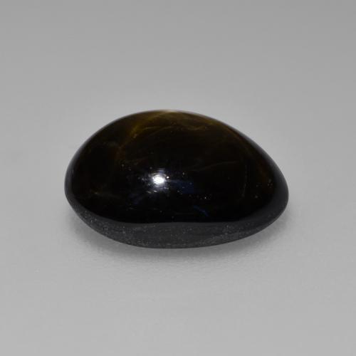 Zaffiro stellato naturale nero da 4,65 ct, taglio ovale, opaco