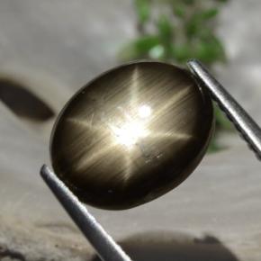 Zaffiro stellato Nero naturale da 3.26 ct, Taglio ovale, Opaco