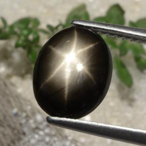 Zaffiro stellato Nero naturale da 3.05 ct, Taglio ovale, Opaco