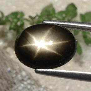 Zaffiro stellato Nero naturale da 3.05 ct, Taglio ovale, Opaco