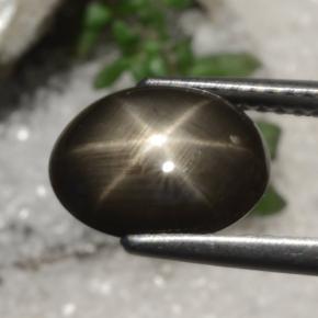 Zaffiro stellato Nero naturale da 3.06 ct, Taglio ovale, Opaco