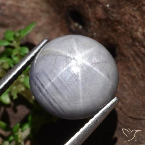Zaffiro stellato Grigio chiaro naturale da 10.97 ct, Rotondo, Opaco