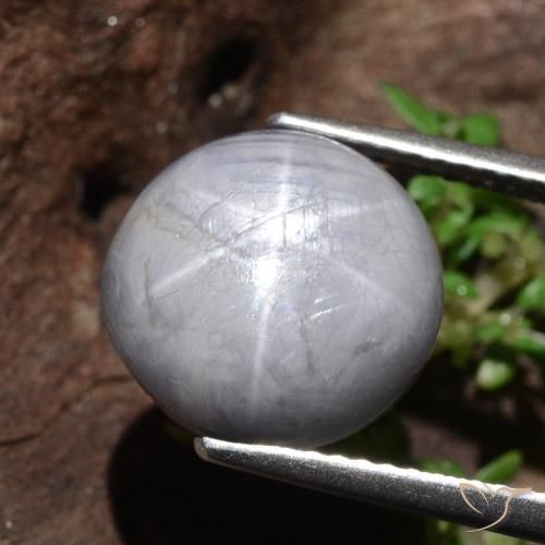 Zaffiro stellato Grigio chiaro naturale da 10.97 ct, Rotondo, Opaco