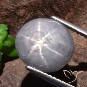 Zaffiro stellato Grigio chiaro naturale da 9.39 ct, Ovale, Opaco
