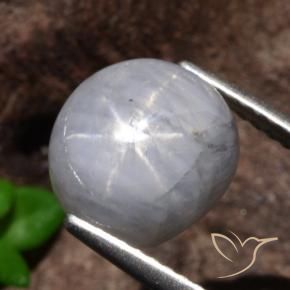 Zaffiro stellato Grigio chiaro naturale da 5.35 ct, Ovale, Opaco