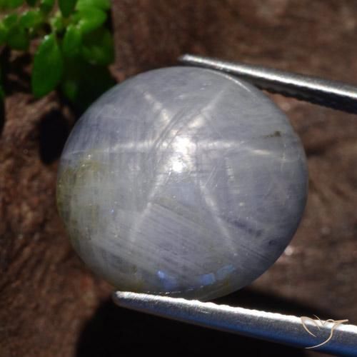 Zaffiro stellato Grigio chiaro naturale da 21.23 ct, Taglio rotondo, Opaco