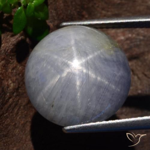Zaffiro stellato Grigio chiaro naturale da 21.23 ct, Taglio rotondo, Opaco