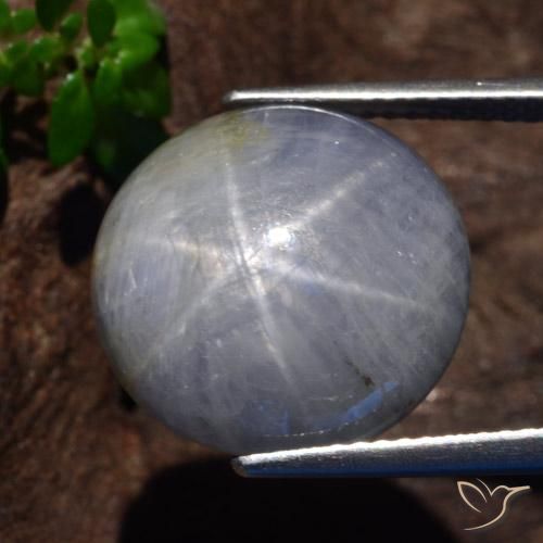 Zaffiro stellato Grigio chiaro naturale da 21.23 ct, Taglio rotondo, Opaco
