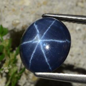 Zaffiro stellato Blu naturale da 5.17 ct, Taglio ovale, Opaco
