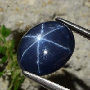 Zaffiro stellato Blu naturale da 5.17 ct, Taglio ovale, Opaco