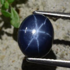 Zaffiro stellato naturale blu da 4,81 ct, taglio ovale, opaco