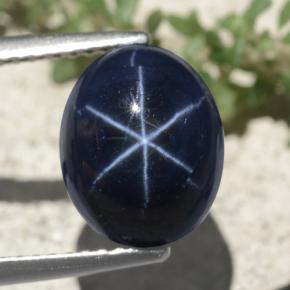 Zaffiro stellato naturale blu da 6,88 ct, taglio ovale, opaco
