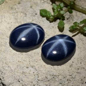 Zaffiro stellato naturale blu da 4,31 ct, taglio ovale, opaco