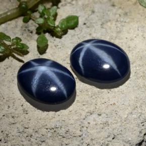 Zaffiro stellato naturale blu da 4,31 ct, taglio ovale, opaco