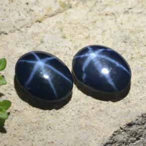 Zaffiro stellato naturale blu da 5,07 ct, taglio ovale, opaco