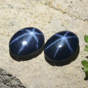 Zaffiro stellato naturale blu da 5,07 ct, taglio ovale, opaco