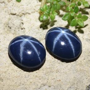 Zaffiro stellato naturale blu da 4,28 ct, taglio ovale, opaco
