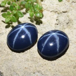Zaffiro stellato naturale blu da 4,28 ct, taglio ovale, opaco