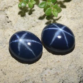 Zaffiro stellato naturale blu da 4,44 ct, taglio ovale, opaco