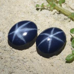 Zaffiro stellato naturale blu da 4,45 ct, taglio ovale, opaco