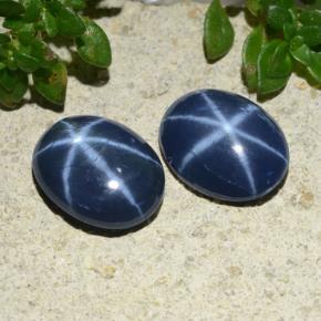 Zaffiro stellato naturale blu da 3,48 ct, taglio ovale, opaco
