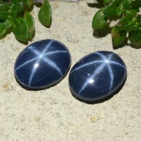 Zaffiro stellato naturale blu da 3,48 ct, taglio ovale, opaco