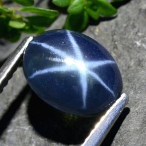 Zaffiro stellato Blu naturale da 3.93 ct, Taglio ovale, Opaco