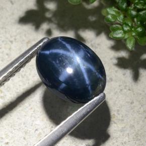 Zaffiro stellato naturale blu da 2,14 ct, taglio ovale, opaco