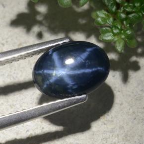 Zaffiro stellato naturale blu da 2,14 ct, taglio ovale, opaco