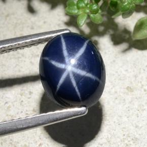 Zaffiro stellato Blu naturale da 3.84 ct, Taglio ovale, Opaco