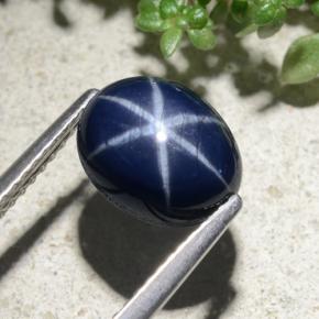 Zaffiro stellato Blu naturale da 3.84 ct, Taglio ovale, Opaco