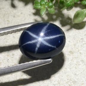 Zaffiro stellato Blu naturale da 3.84 ct, Taglio ovale, Opaco