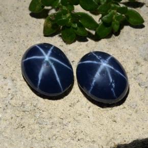 Gemme di Zaffiro stellato Blu scuro naturale da 5.09 ct, Taglio ovale, Opaco