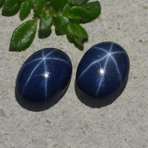 Zaffiro stellato naturale blu da 2,10 ct, taglio ovale, opaco