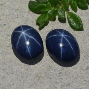 Zaffiro stellato naturale blu da 2,10 ct, taglio ovale, opaco