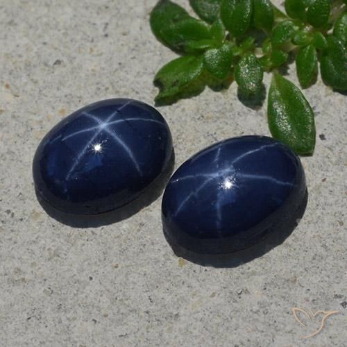 2.50ctw Naturale Blu scuro Zaffiro stellato, Ovale, Opaco