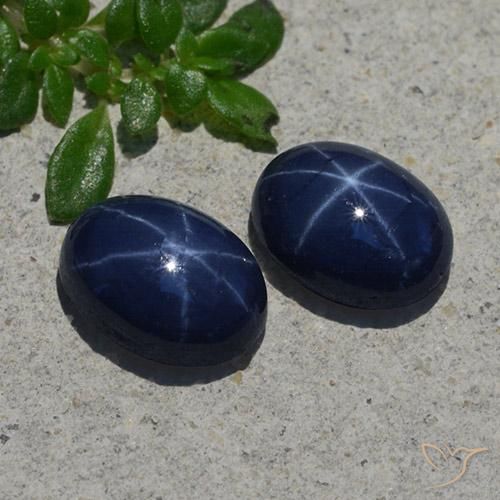 Gemme di Zaffiro stellato Blu scuro naturale da 2.50 ct, Ovale, Opaco