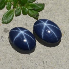 Zaffiro stellato naturale blu da 1,88 ct, taglio ovale, opaco