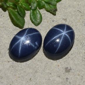 Zaffiro stellato naturale blu da 2,13 ct, taglio ovale, opaco