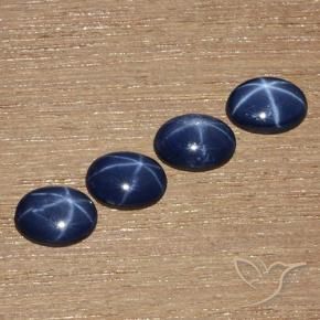 Gemme di Zaffiro stellato Blu navy naturale da 3.50 ct, Ovale, Opaco