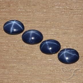 Gemme di Zaffiro stellato Blu navy naturale da 3.50 ct, Ovale, Opaco